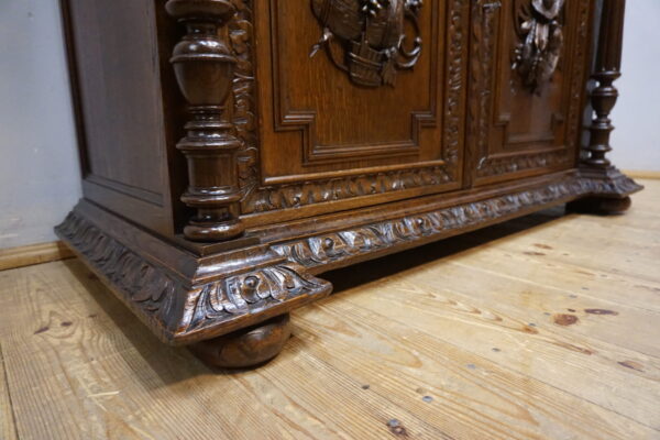 PIĘKNIE RZEŹBIONY KREDENS BIBLIOTECZNY PTAKI FRANCJA