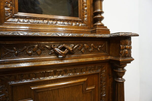 PIĘKNIE RZEŹBIONY KREDENS BIBLIOTECZNY PTAKI FRANCJA