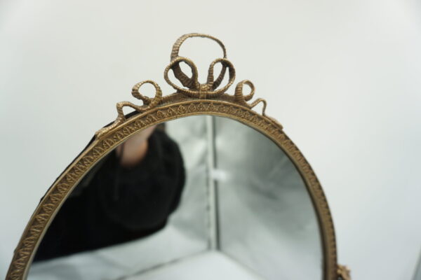 LUSTRO STOJĄCE BRĄZ Z PORCELANĄ