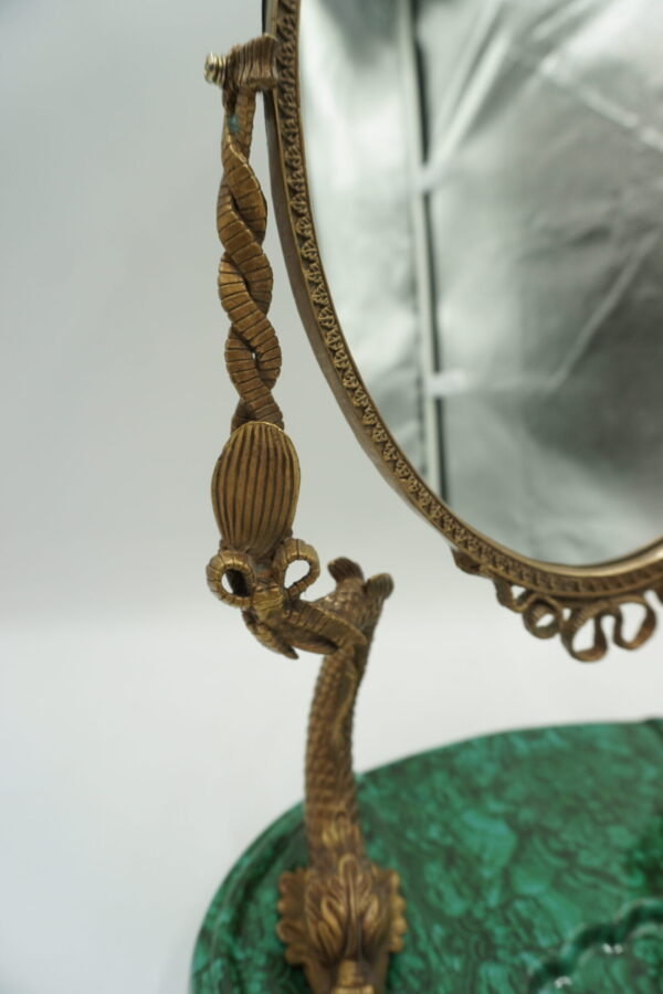 LUSTRO STOJĄCE BRĄZ Z PORCELANĄ