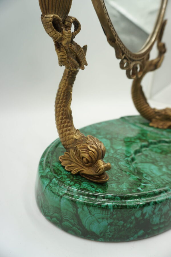 LUSTRO STOJĄCE BRĄZ Z PORCELANĄ