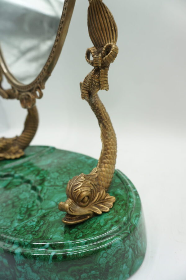 LUSTRO STOJĄCE BRĄZ Z PORCELANĄ