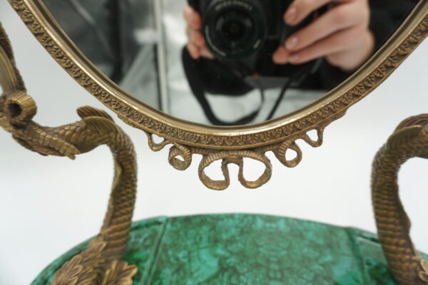 LUSTRO STOJĄCE BRĄZ Z PORCELANĄ