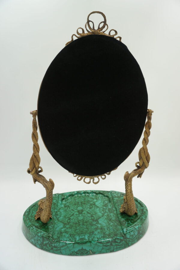 LUSTRO STOJĄCE BRĄZ Z PORCELANĄ