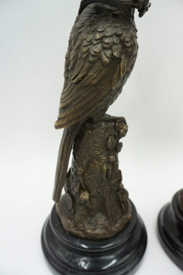 PARA ŚWIECZNIKÓW PAPUGI Z BRĄZU CUDO