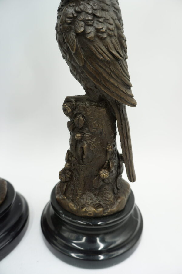 PARA ŚWIECZNIKÓW PAPUGI Z BRĄZU CUDO