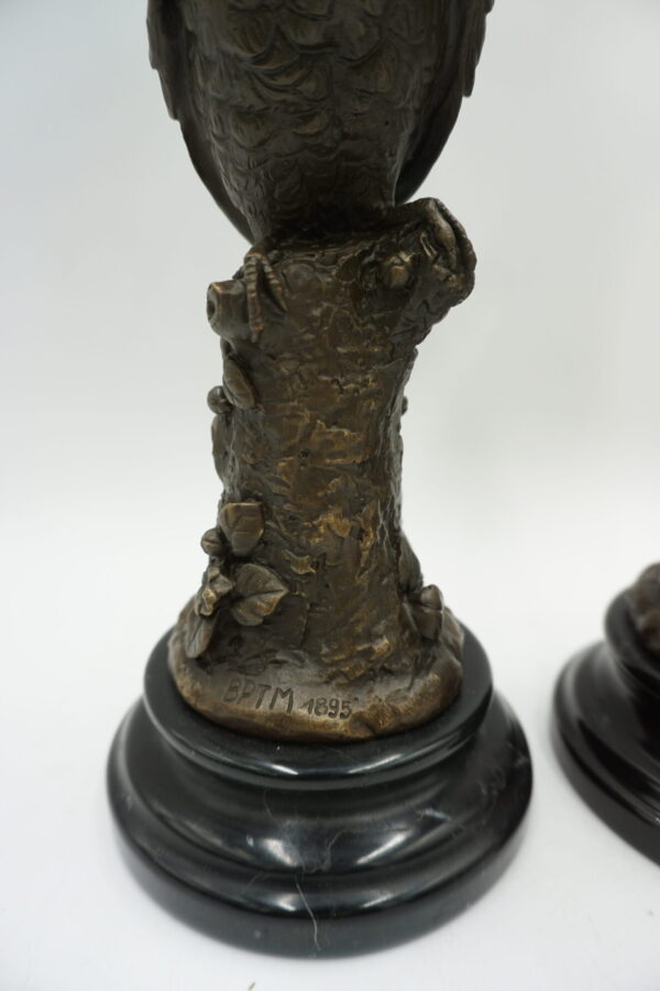 PARA ŚWIECZNIKÓW PAPUGI Z BRĄZU CUDO