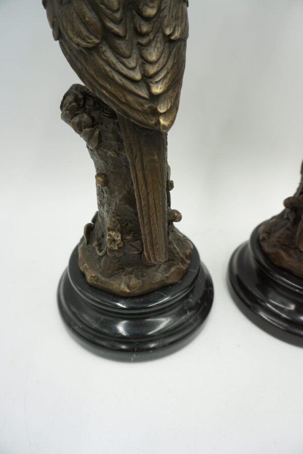 PARA ŚWIECZNIKÓW PAPUGI Z BRĄZU CUDO