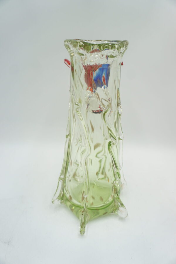 SZKLANY WAZON STYL MURANO PRZEZROCZYSTY PTASZEK