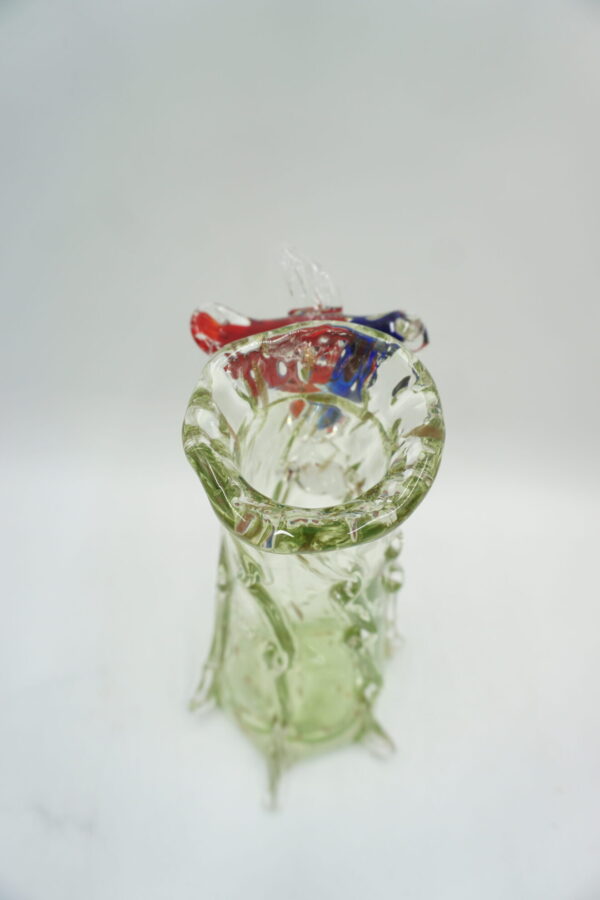 SZKLANY WAZON STYL MURANO PRZEZROCZYSTY PTASZEK