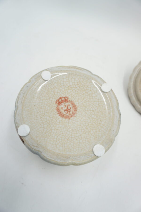 PORCELANOWA SZKATUŁKA BOMBONIERA Z BRĄZEM PTASZEK