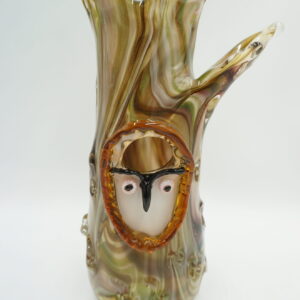 SZKLANY WAZON STYL MURANO SOWA