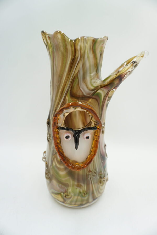 SZKLANY WAZON STYL MURANO SOWA