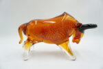 SZKŁO MURANO, FIGURA BYK POMARAŃCZOWY