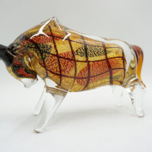 SZKŁO MURANO, FIGURA BYK KRATKA