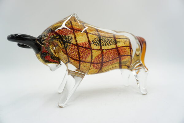 SZKŁO MURANO, FIGURA BYK KRATKA