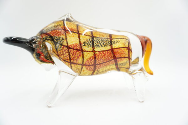 SZKŁO MURANO, FIGURA BYK KRATKA