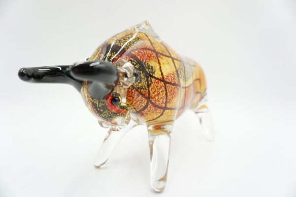 SZKŁO MURANO, FIGURA BYK KRATKA