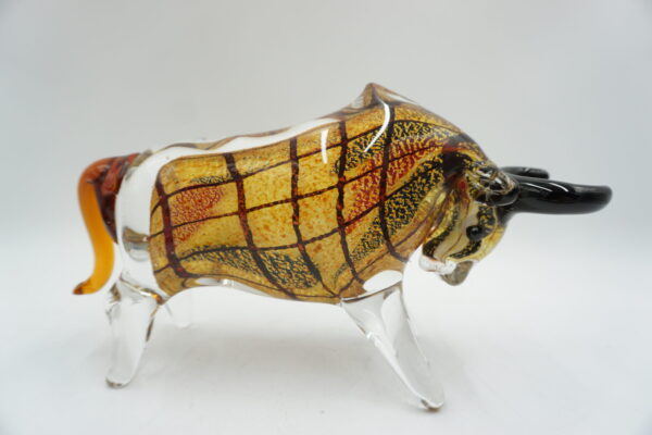 SZKŁO MURANO, FIGURA BYK KRATKA