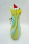 SZKLANY WAZON STYL MURANO ZIELONY Z PTASZKIEM