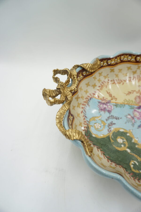 PATERA PATERKA KOKARDKI PORCELANA Z BRĄZEM