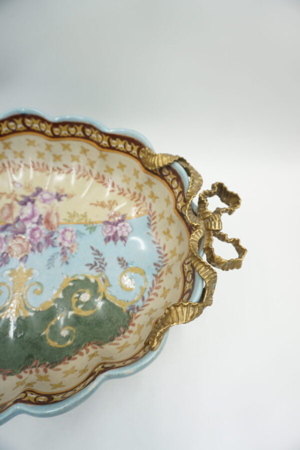 PATERA PATERKA KOKARDKI PORCELANA Z BRĄZEM