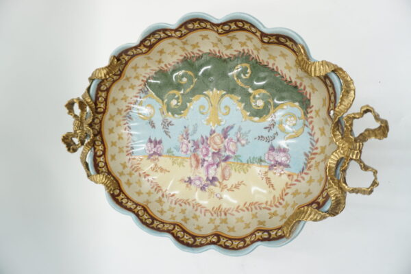 PATERA PATERKA KOKARDKI PORCELANA Z BRĄZEM