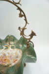 KOSZYCZEK PATERA ZIELONY PORCELANA Z BRĄZEM