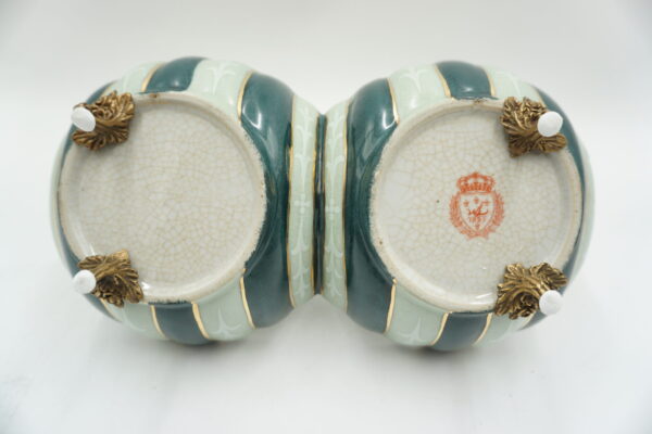 PATERA PODWÓJNA Z WIEWIÓRKĄ PORCELANA+BRĄZ