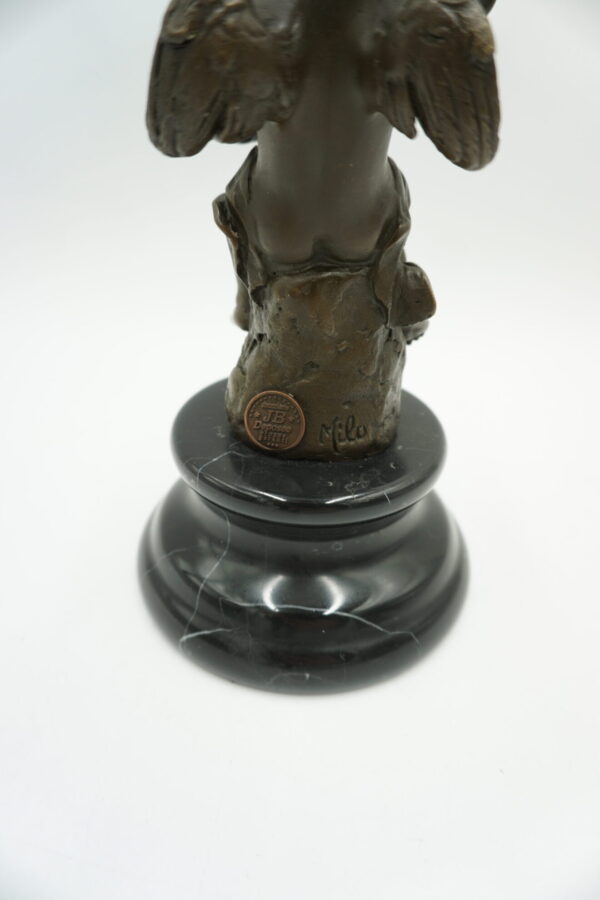 FIGURA Z BRĄZU ANIOŁ ANIOŁEK Z HARFĄ