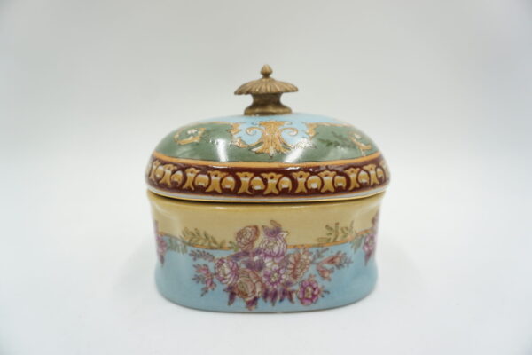 PORCELANOWA SZKATUŁKA BOMBONIERA MALOWANA