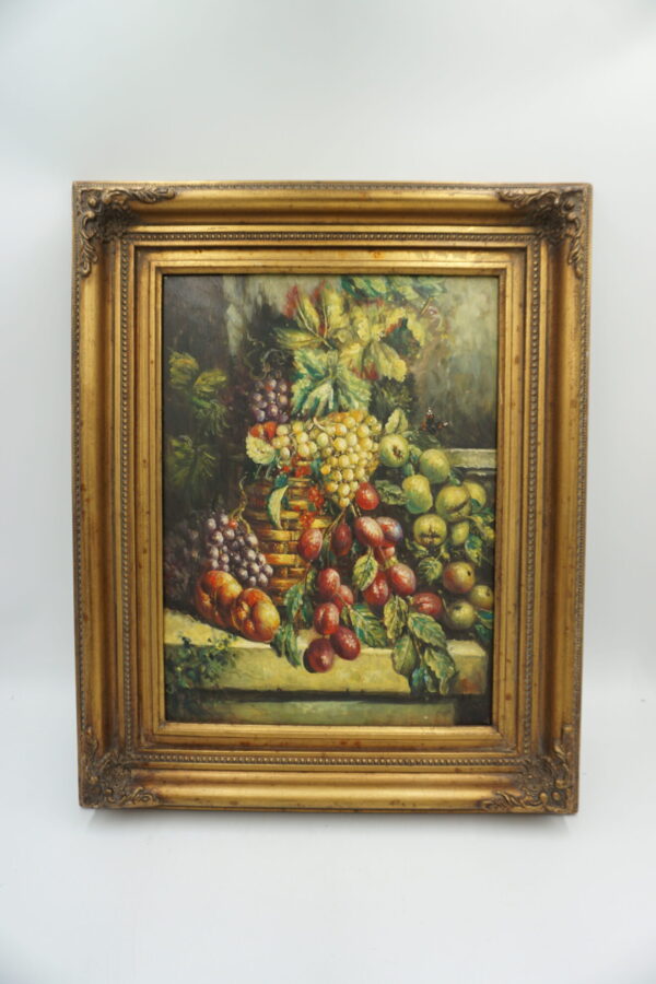 OBRAZ OLEJ NA DREWNIE, MARTWA NATURA - obraz olejny