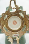 KOSZYCZEK PATERA ZIELONY PORCELANA Z BRĄZEM