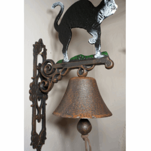 PIĘKNY ŻELIWNY DZWON DZWONEK KOT