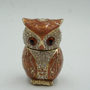 SZKATUŁKA PUZDERKO SOWA Z CYRKONIAMI