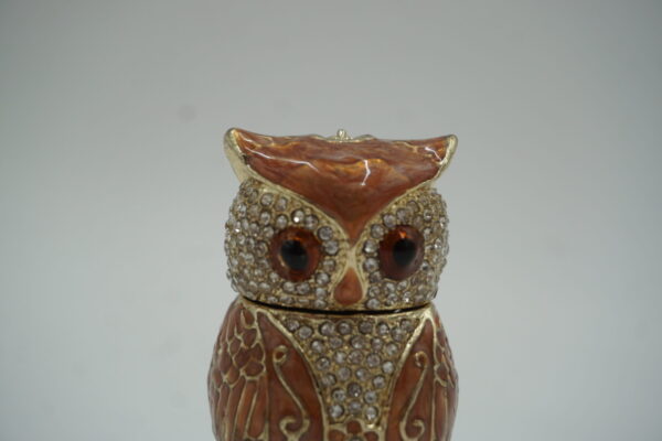 SZKATUŁKA PUZDERKO SOWA Z CYRKONIAMI