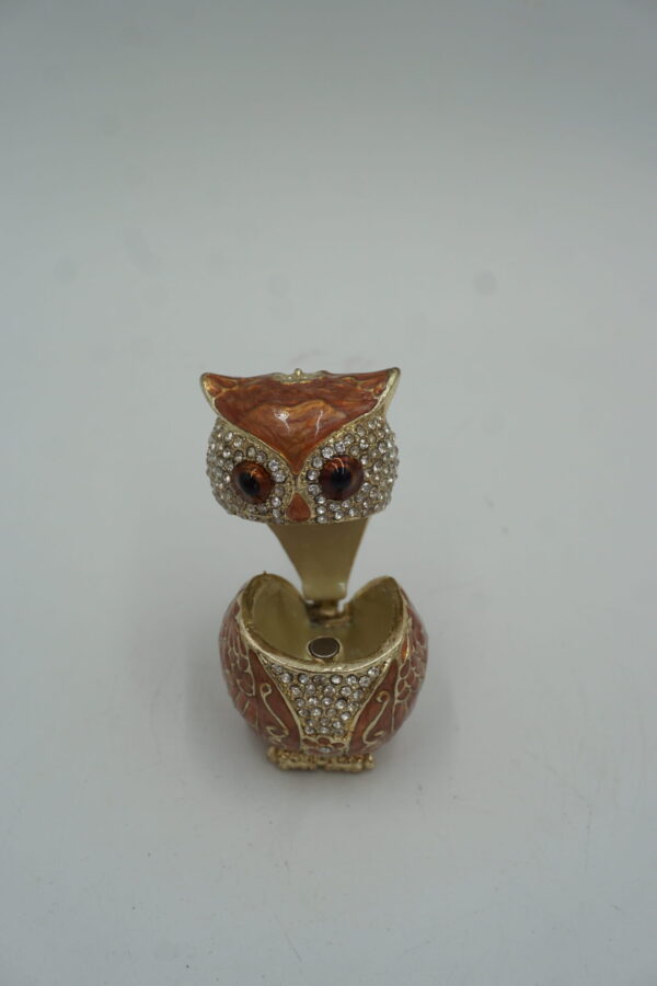 SZKATUŁKA PUZDERKO SOWA Z CYRKONIAMI