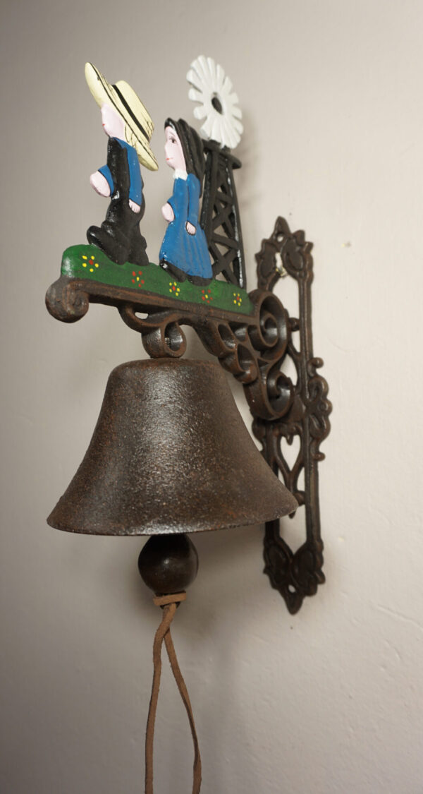 PIĘKNY ŻELIWNY DZWON DZWONECZEK WIATRAK