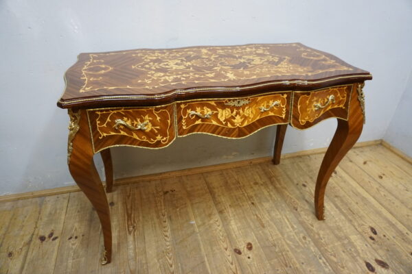 STYLOWE BIURKO BIURECZKO INSTARSJE OKUCIA Z MOSIĄDZU