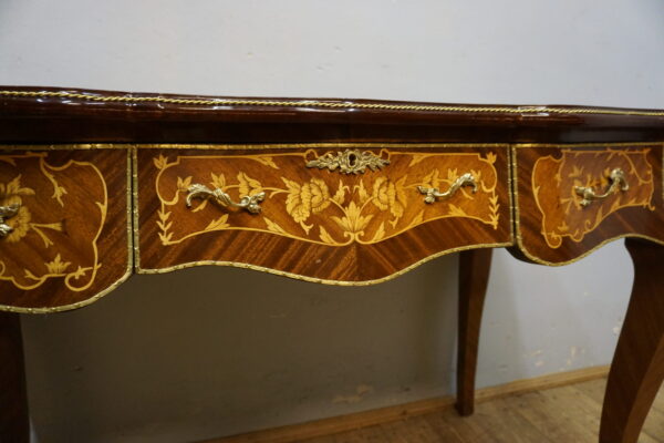 STYLOWE BIURKO BIURECZKO INSTARSJE OKUCIA Z MOSIĄDZU