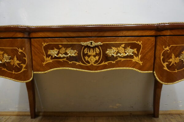 STYLOWE BIURKO BIURECZKO INTARSJE GIĘTE NOGI