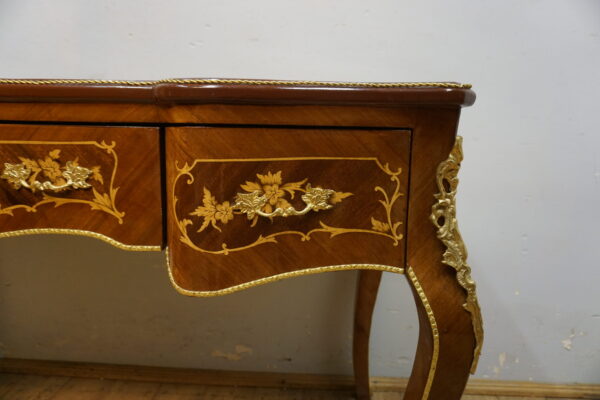 STYLOWE BIURKO BIURECZKO INTARSJE GIĘTE NOGI