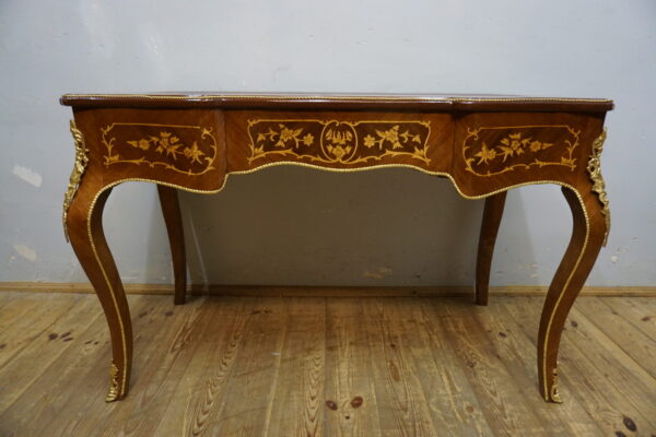 STYLOWE BIURKO BIURECZKO INTARSJE GIĘTE NOGI