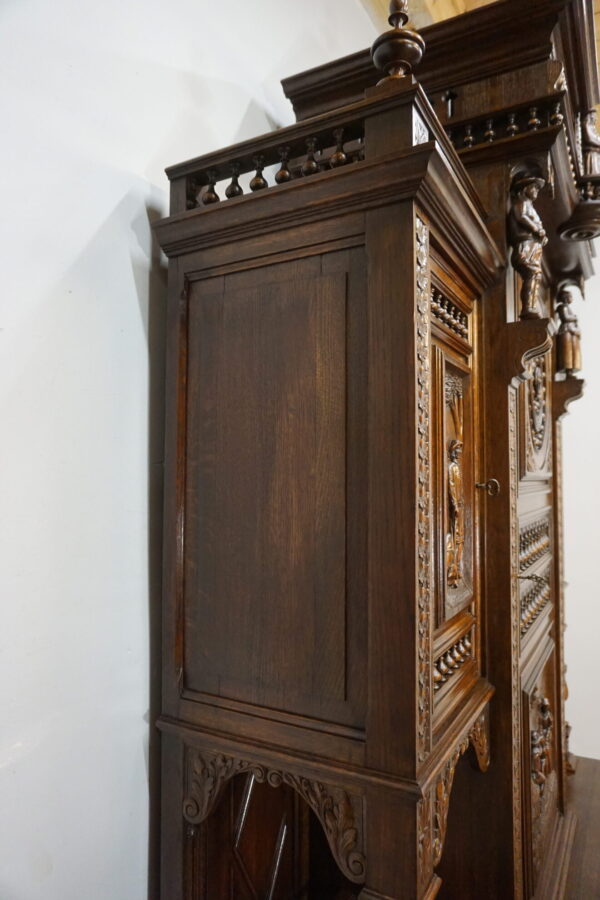 FIGURALNY BRETOŃSKI KREDENS BOGATO RZEŹBIONY FRANCJA ORYGINAŁ