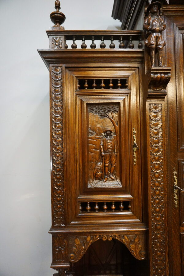 FIGURALNY BRETOŃSKI KREDENS BOGATO RZEŹBIONY FRANCJA ORYGINAŁ