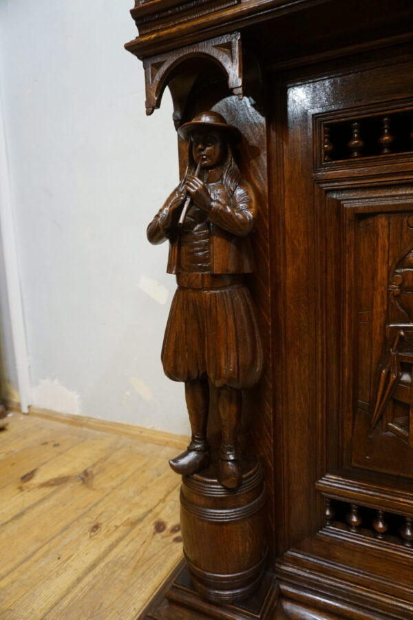 FIGURALNY BRETOŃSKI KREDENS BOGATO RZEŹBIONY FRANCJA ORYGINAŁ