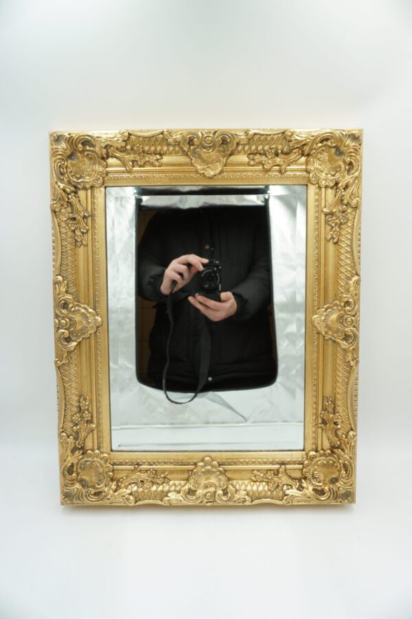 ZŁOTE WISZĄCE LUSTRO LUSTERKO OZDOBNA RAMA 54x44