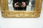 ZŁOTE WISZĄCE LUSTRO LUSTERKO OZDOBNA RAMA 54x44