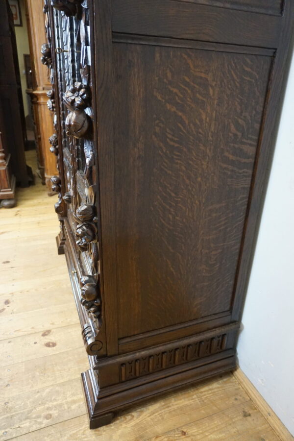 FIGURALNA BIBLIOTEKA DWUDRZWIOWA NEORENESANS BOGATO RZEŹBIONA