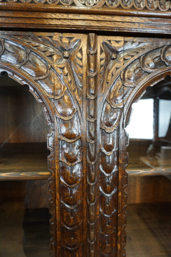 FIGURALNA BIBLIOTEKA DWUDRZWIOWA NEORENESANS BOGATO RZEŹBIONA